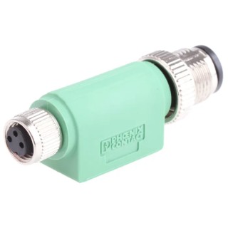 Phoenix Contact Straight Circular Connector Adapter 3 M12 Male to 3 M8 Female 4A Current IP65/IP67 SAC Series 60V 1519752