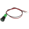 RS PRO Green Panel Mount Indicator 220V AC 3mA Lead Wire Termination IP67 Prominent Bezel 723-9684