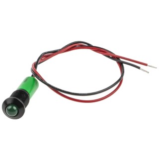 RS PRO Green Panel Mount Indicator 220V AC 3mA Lead Wire Termination IP67 Prominent Bezel 723-9684