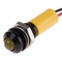 RS PRO Yellow Panel Mount Indicator 12V dc 20mA Lead Wire Termination IP67 Prominent Bezel 723-9539
