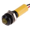 RS PRO Yellow Panel Mount Indicator 12V dc 20mA Lead Wire Termination IP67 Prominent Bezel 723-9539