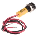 RS PRO Yellow Panel Mount Indicator 12V dc 20mA Lead Wire Termination IP67 Prominent Bezel 723-9539