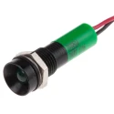 RS PRO Green Panel Mount Indicator 24V dc 20mA Lead Wire Termination IP67 Recessed 723-9514