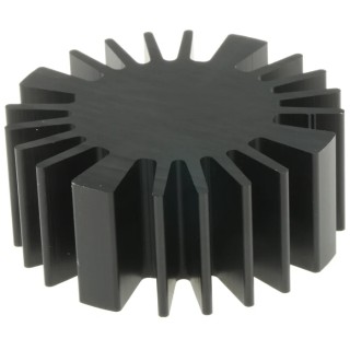 Fischer Elektronik Heatsink Universal Round Alu Black Anodised 50mm Diameter 20mm Length 20mm Height 2.4°C/W SK 577/20 SA