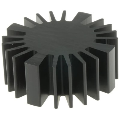 Fischer Elektronik Heatsink Universal Round Alu Black Anodised 50mm Diameter 20mm Length 20mm Height 2.4°C/W SK 577/20 SA