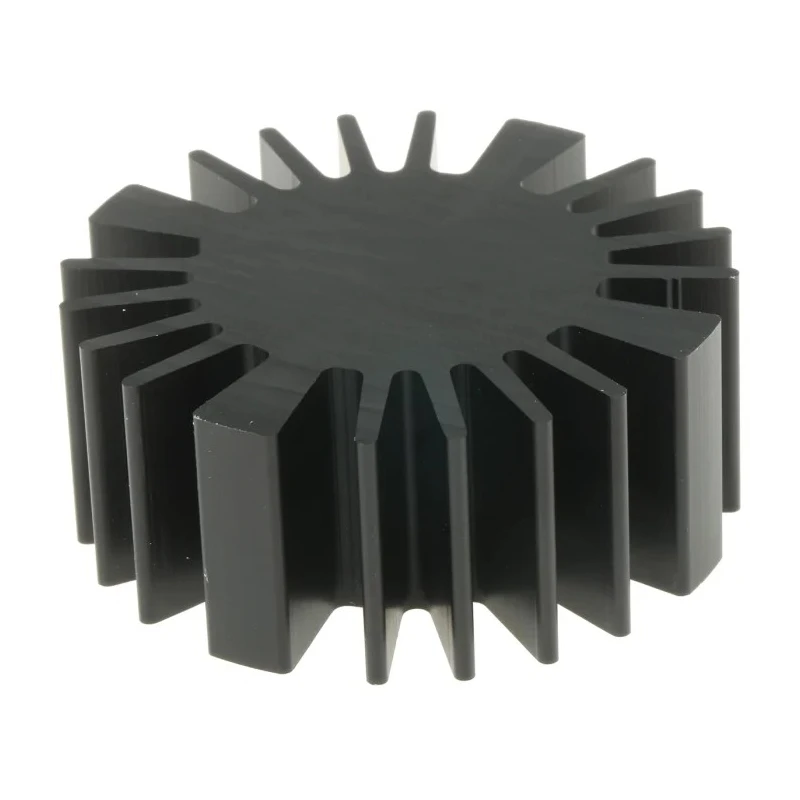 Fischer Elektronik Heatsink Universal Round Alu Black Anodised 50mm Diameter 20mm Length 20mm Height 2.4°C/W SK 577/20 SA