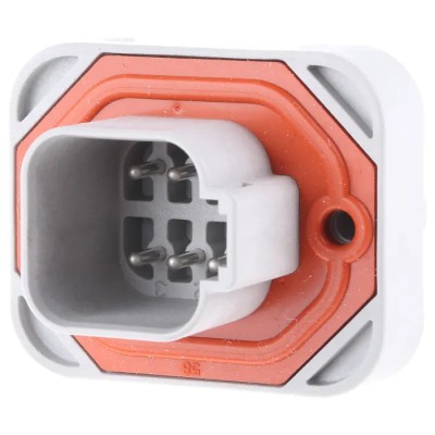 Deutsch Automotive Connector Panel Mount Through Hole 6 Way Solder Termination 13A Current DT15-6P