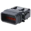 Deutsch DTM Automotive Connector Male Black Panel Mount 12 Contact Crimp Termination DTM06-12SB-E007