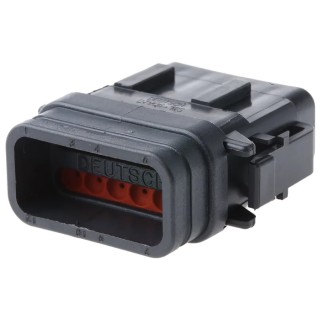 Deutsch DTM Automotive Connector Male Black Panel Mount 12 Contact Crimp Termination DTM06-12SB-E007