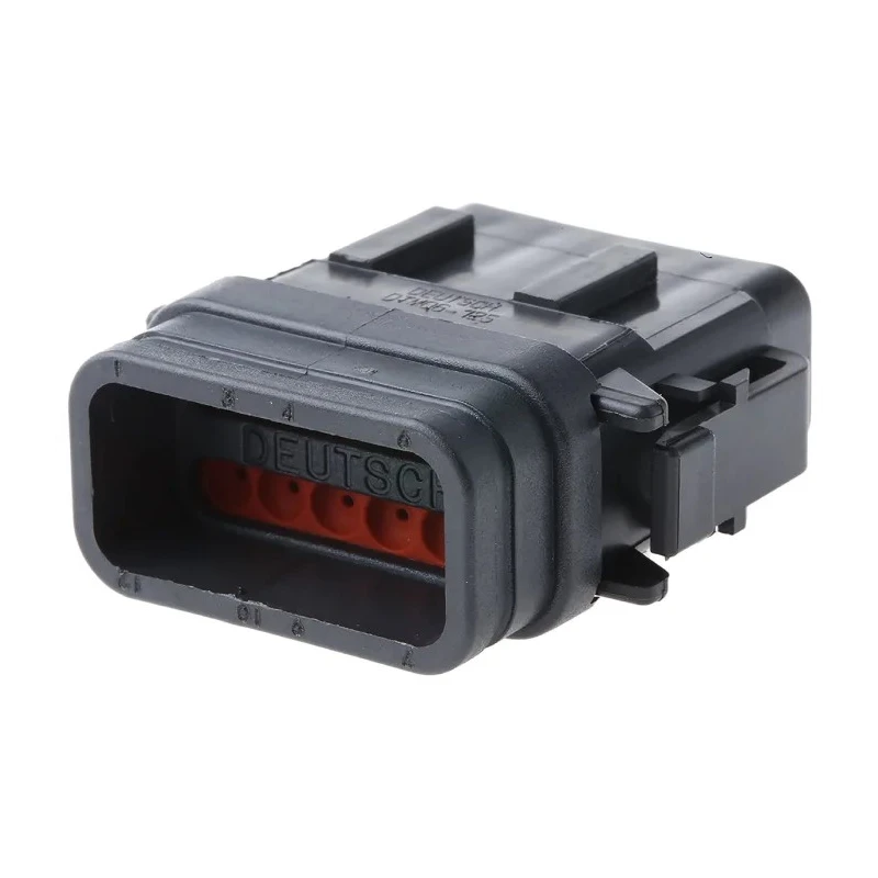 Deutsch DTM Automotive Connector Male Black Panel Mount 12 Contact Crimp Termination DTM06-12SB-E007