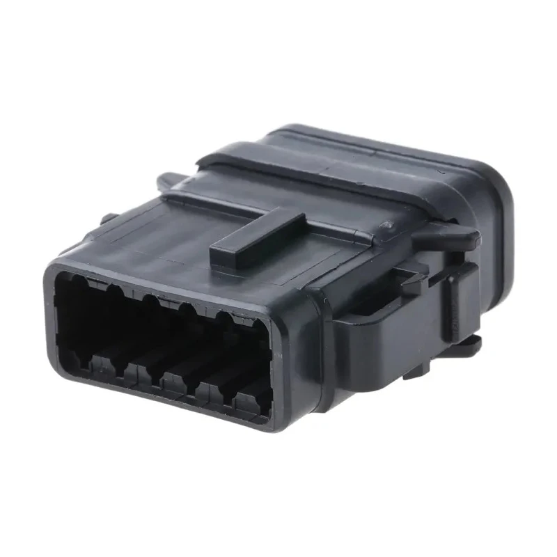 Deutsch DTM Automotive Connector Male Black Panel Mount 12 Contact Crimp Termination DTM06-12SB-E007