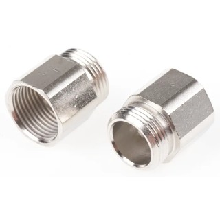 RS PRO Nickel-Plated Brass Conduit Fitting, 13 mm Nominal Size, PG13.5 to M20 Thread Size 623-934