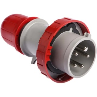 Scame IP66, IP67 Red Cable Mount 3P+N+PE Straight Industrial Power Connector 16A 415V 218.1637