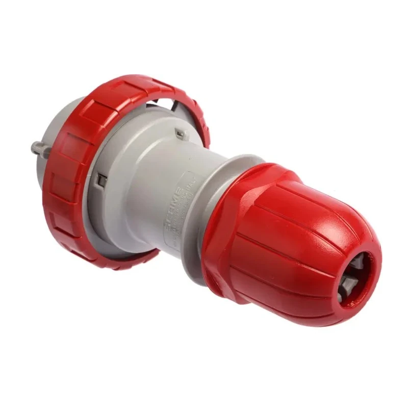 Scame IP66, IP67 Red Cable Mount 3P+N+PE Straight Industrial Power Connector 16A 415V 218.1637