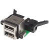 Amphenol Communications Solutions Right Angle Through Hole Female 2 Port USB Type A Connector IP67 USB 2.0 MUSBC21130