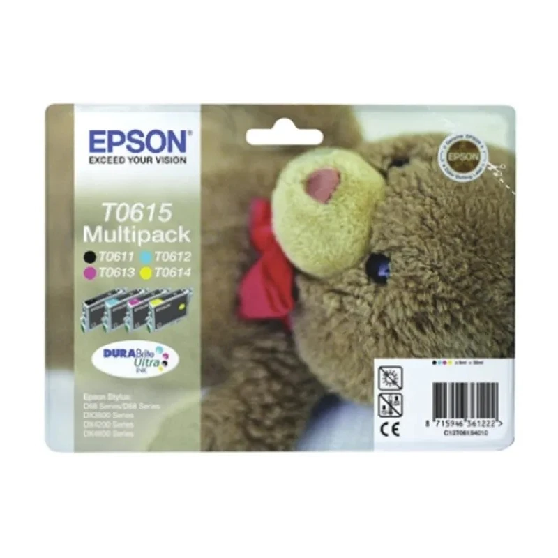 Epson Magenta, Yellow, Cyan, Black Ink Cartridge Four-Pack C13T06154010