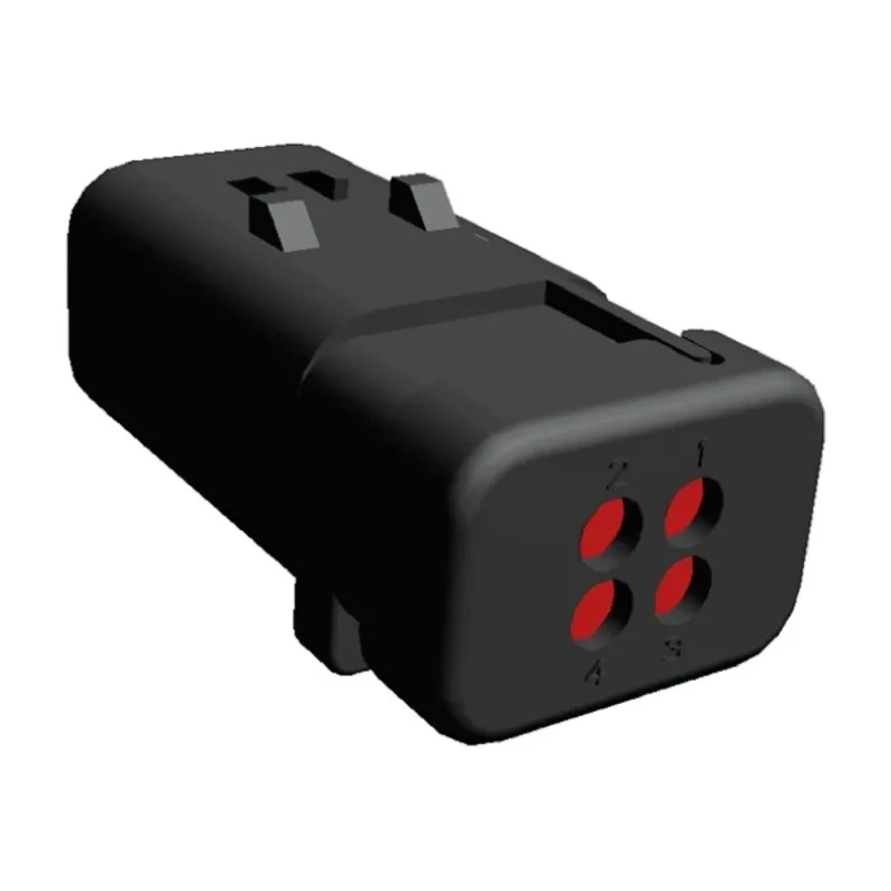 TE Connectivity AMPSEAL 16 Automotive Connector Male Red Clip 4 Way Crimp Termination 776488-1