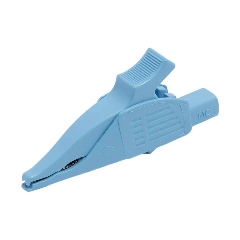 Staubli Blue Crocodile Clip with Brass Contact, 32A Current Rating, Insulated Thermoplastic Elastomer, Model 66.9575-23