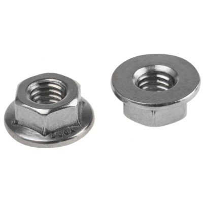 RS PRO Plain A2 Stainless Steel Flanged Hex Nut M6 14.2mm Flange Diameter 6mm Height DIN 6923 725-9640