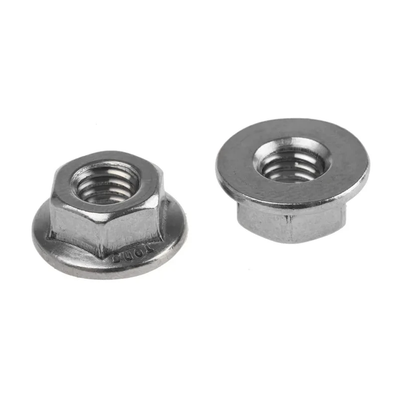 RS PRO Plain A2 Stainless Steel Flanged Hex Nut M6 14.2mm Flange Diameter 6mm Height DIN 6923 725-9640