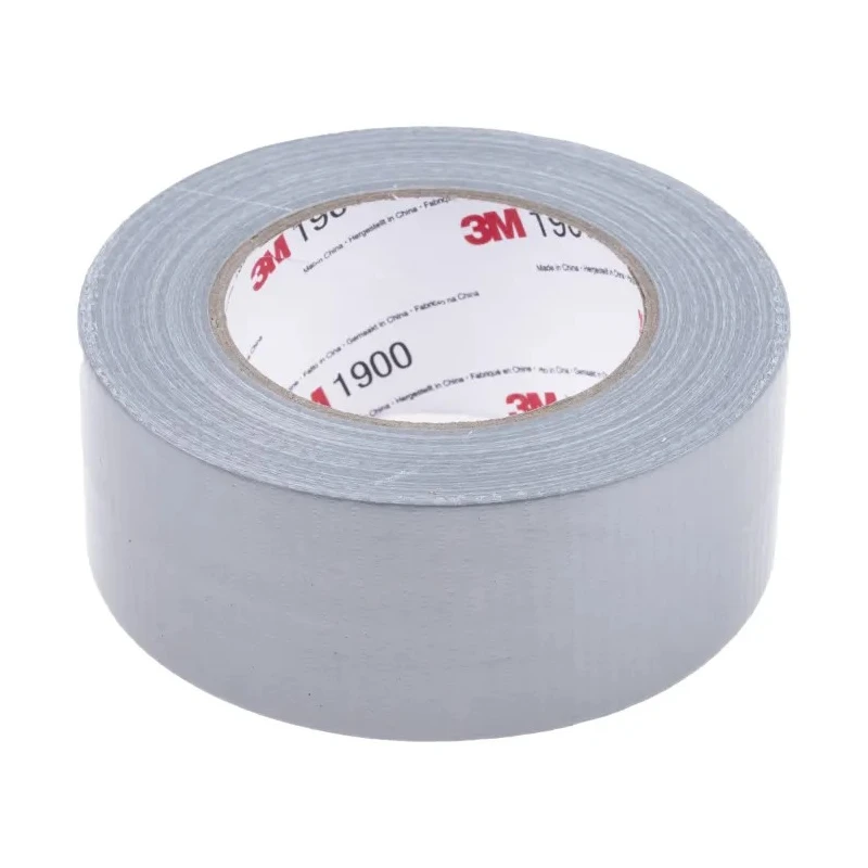 3M Value Duct 1900 Scotch 1900 Duct Tape, 50 m Length x 50 mm Width, Rubber Adhesive, Polyethylene Cloth Backing 1900