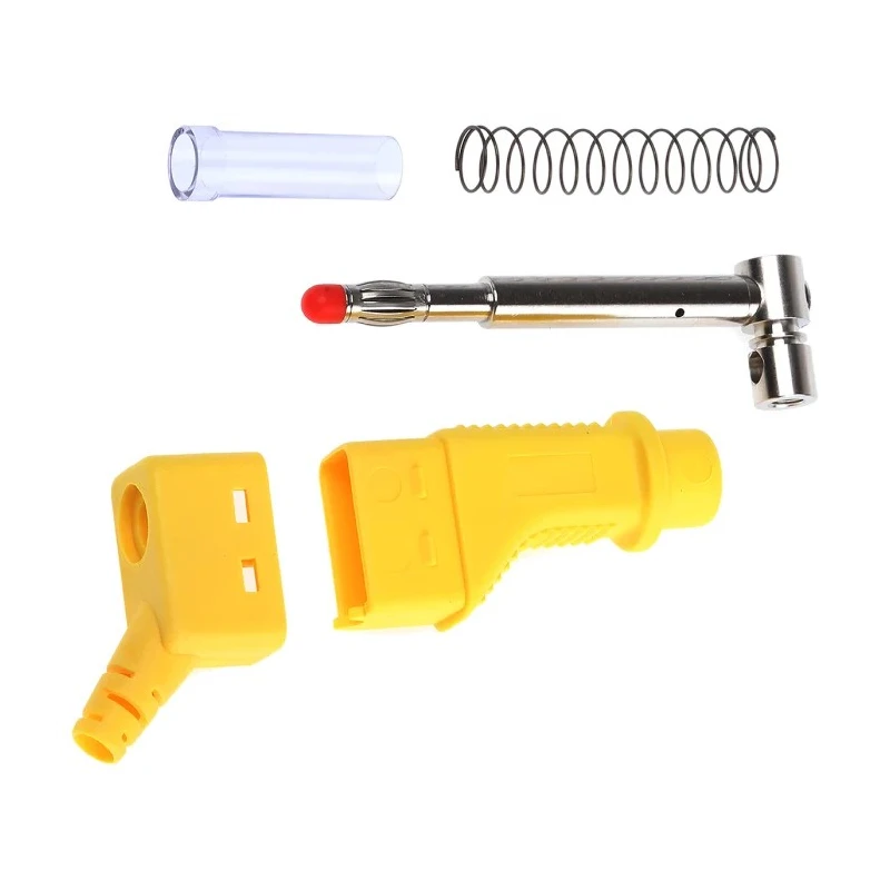 Staubli Yellow Male Banana Plug 4 mm Connector Screw Termination 600V 32A Nickel Plating 66.9328-24