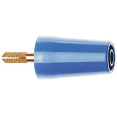 Staubli Blue Test Connector Adapter with Brass Contacts and Gold Plating 1kV 32A 4mm Screw-Clamping 24.0160-23