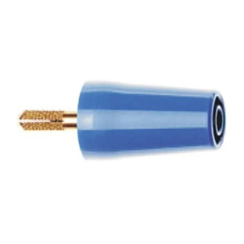 Staubli Blue Test Connector Adapter with Brass Contacts and Gold Plating 1kV 32A 4mm Screw-Clamping 24.0160-23