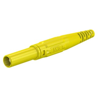 Staubli Yellow Male Banana Plug, 4 mm Connector, Screw Termination, 1kV, 32A, Nickel Plating 66.9196-24