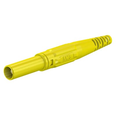 Staubli Yellow Male Banana Plug, 4 mm Connector, Screw Termination, 1kV, 32A, Nickel Plating 66.9196-24