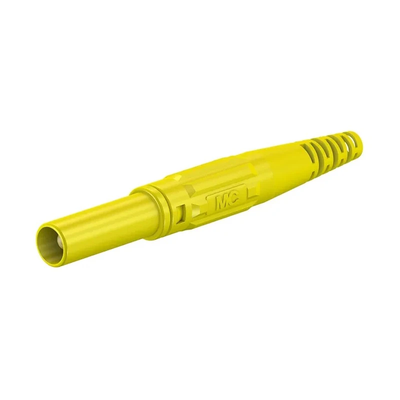Staubli Yellow Male Banana Plug, 4 mm Connector, Screw Termination, 1kV, 32A, Nickel Plating 66.9196-24