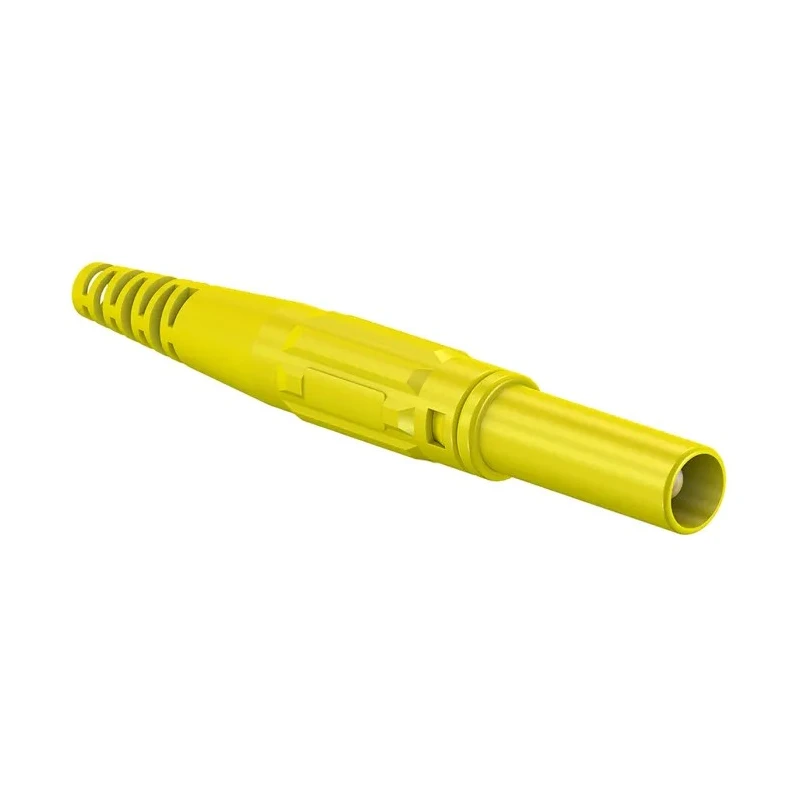 Staubli Yellow Male Banana Plug, 4 mm Connector, Screw Termination, 1kV, 32A, Nickel Plating 66.9196-24