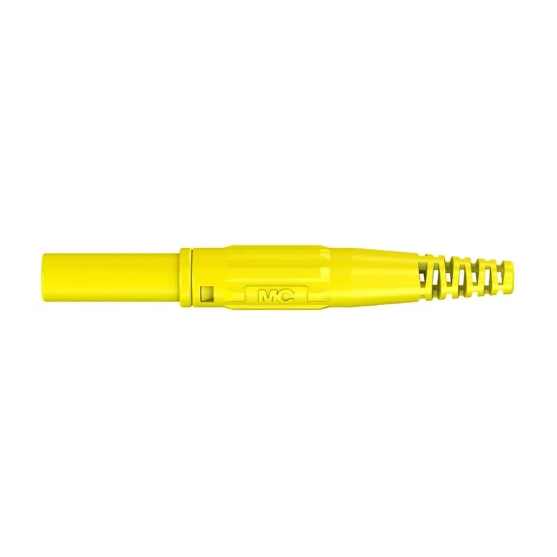 Staubli Yellow Male Banana Plug, 4 mm Connector, Screw Termination, 1kV, 32A, Nickel Plating 66.9196-24