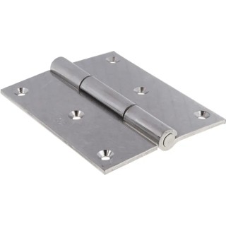 Pinet Stainless Steel Butt Hinge, Screw Fixing, Fixed Pin, 100 mm x 80 mm x 3 mm 726-4119