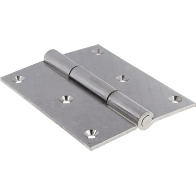 Pinet Stainless Steel Butt Hinge, Screw Fixing, Fixed Pin, 100 mm x 80 mm x 3 mm 726-4119