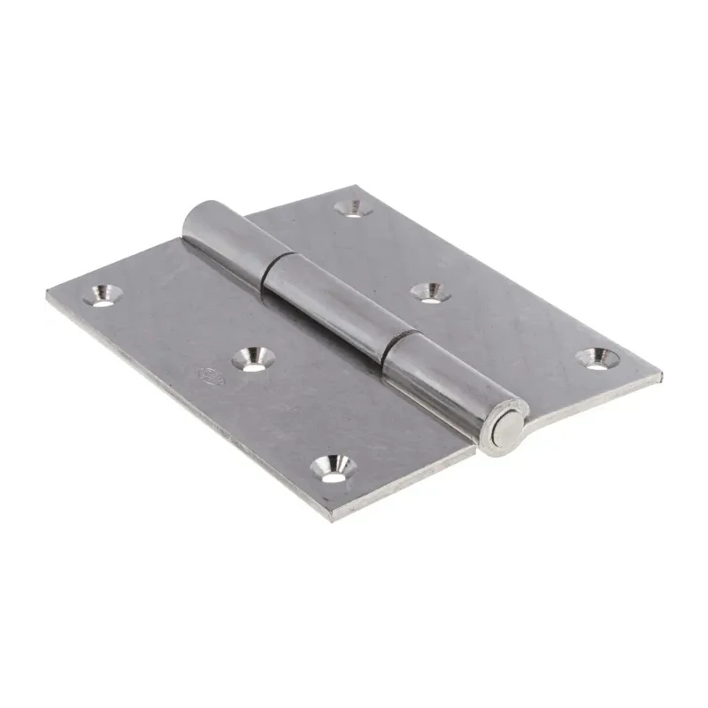 Pinet Stainless Steel Butt Hinge, Screw Fixing, Fixed Pin, 100 mm x 80 mm x 3 mm 726-4119