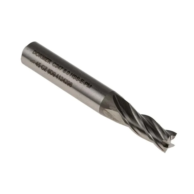 Dormer End Mill, 8 mm Cutter Diameter, HSS Material, Weldon 10mm Shank, 19 mm Cut Length C2478.0
