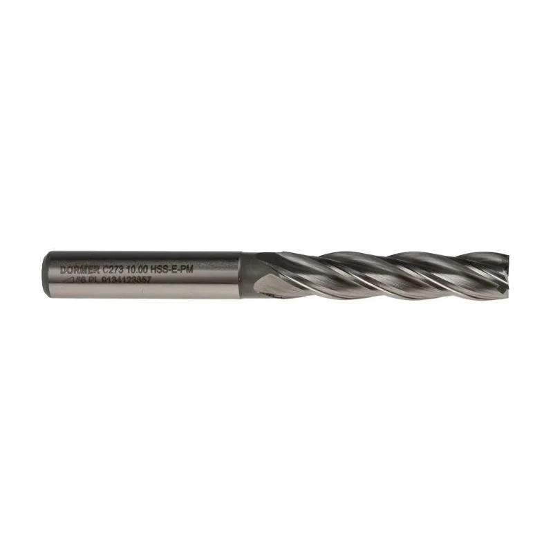 Dormer End Mill, 10 mm Cutter Diameter, Cobalt High Speed Steel, 10 mm Weldon Shank, 45 mm Cut Length C27310.0