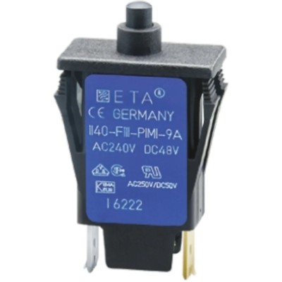 ETA Thermal Circuit Breaker 16A Current Rating 1-Pole Base Mount 250V AC 50V DC 1140-F111-P1M1-16A