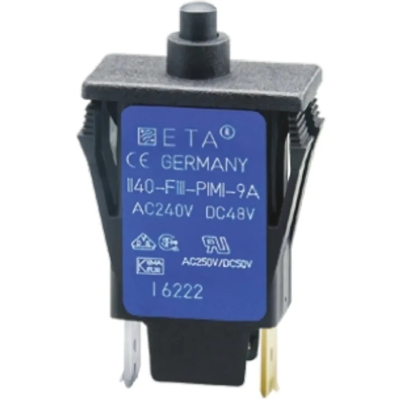ETA Thermal Circuit Breaker 16A Current Rating 1-Pole Base Mount 250V AC 50V DC 1140-F111-P1M1-16A
