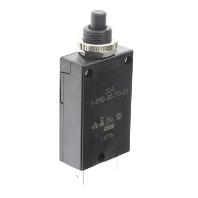 ETA 2 5700 Thermal Circuit Breaker 20A Current Rating 1-Pole Panel Mount 2-5700-IG2-P10-DD-000040-20A