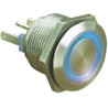 Bulgin MPI002 Series Illuminated Push Button Switch, Momentary, Panel Mount, 19.2 mm Cutout, SPST, Blue LED, IP66 MPI002