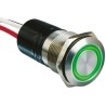 Bulgin Illuminated Momentary Push Button Switch Panel Mount SPST Green LED 19.2 mm Cutout IP66 50 V dc MPI002