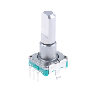 Alps Alpine Mechanical Rotary Encoder 15 ppr Pulse Incremental with 6 mm Flat Shaft, Through Hole Mount EC11E15244G1