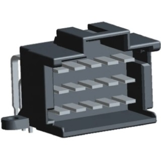 TE Connectivity Timer Automotive Connector Male Black Through Hole 15 Way Solder Termination 3-966140-2