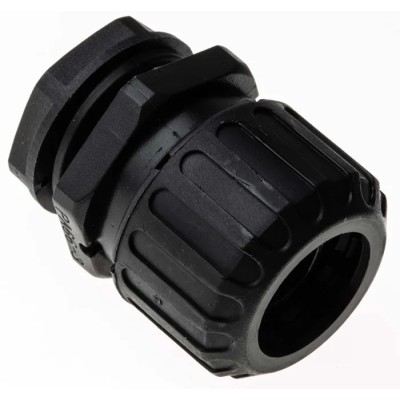 Adaptaflex Conduit Fitting Black Polyamide 66, 16 mm Nominal Size, M16 Thread, IP65 Rated 7TCA296060R0105 XF16/M16/D