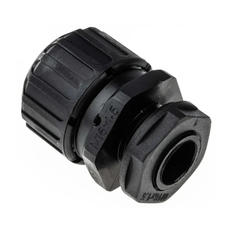 Adaptaflex Conduit Fitting Black Polyamide 66, 16 mm Nominal Size, M16 Thread, IP65 Rated 7TCA296060R0105 XF16/M16/D