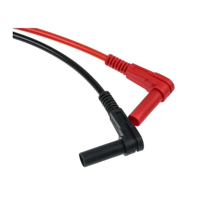 Staubli Multimeter Test Lead 1m, CAT II 1kV, 19A, Right Angle Plug 99.00047