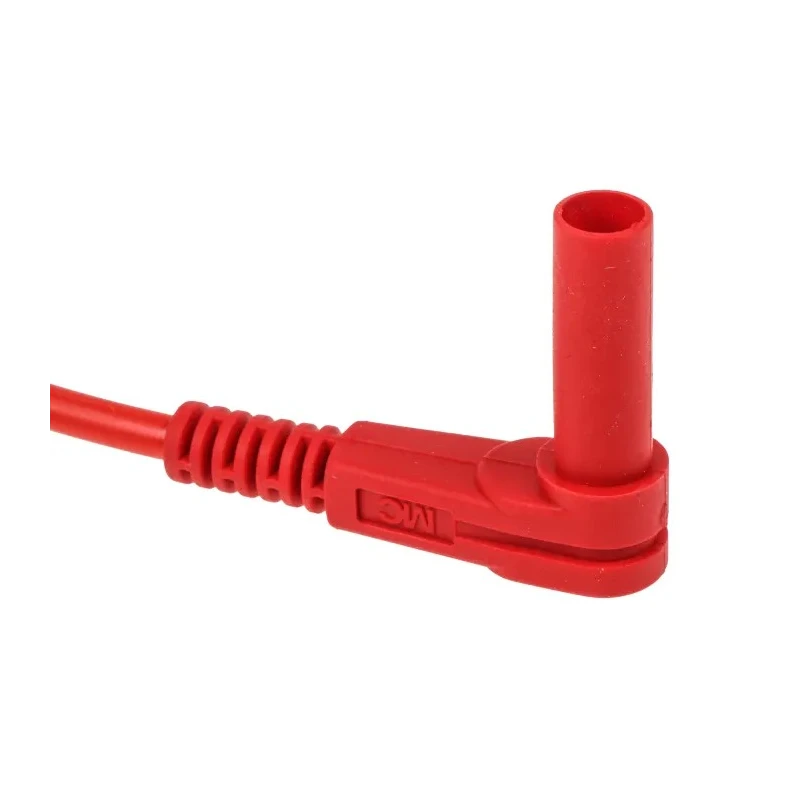 Staubli Multimeter Test Lead 1m, CAT II 1kV, 19A, Right Angle Plug 99.00047