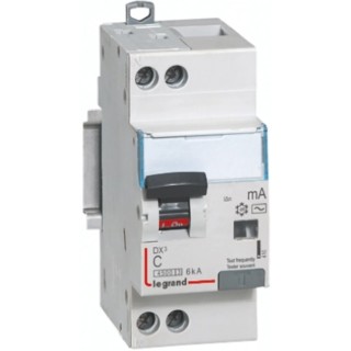 Legrand RCD Switch Type C 20A Current Rating 1-Pole 30 mA Trip Sensitivity DX Range DX3 Model 4 107 06